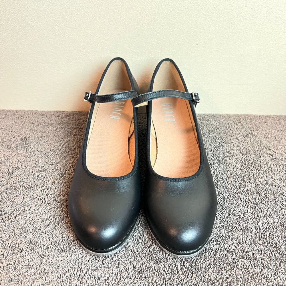 Bloch Womens Size‎ 7 S0323L Show Tapper Black Leather Mary Jane Tap Dance Shoes - Picture 2 of 15